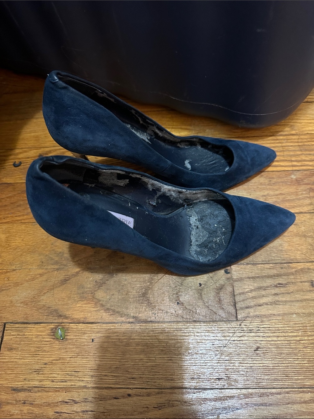 BCBGMaxAzria Navy Suede Pointed-Toe Pumps